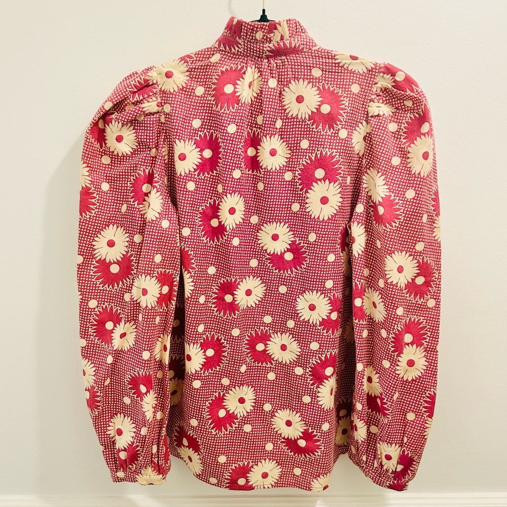 Alix of Bohemia Annabel Berry Daisy Shirt cotton wool pink fuchsia cream - Picture 3 of 15